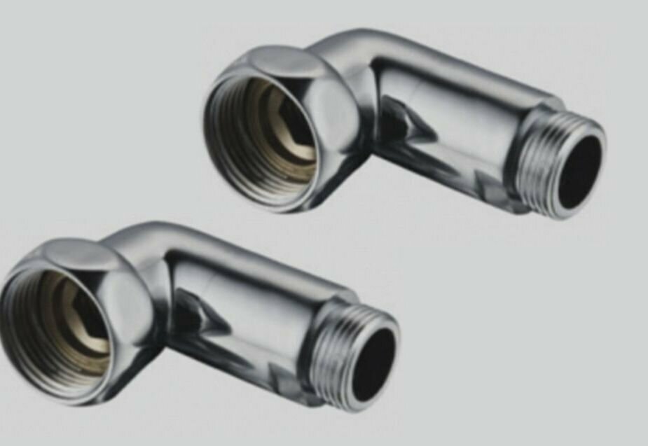 Хромированное угловое соединение для полотенцесушителя 3/4