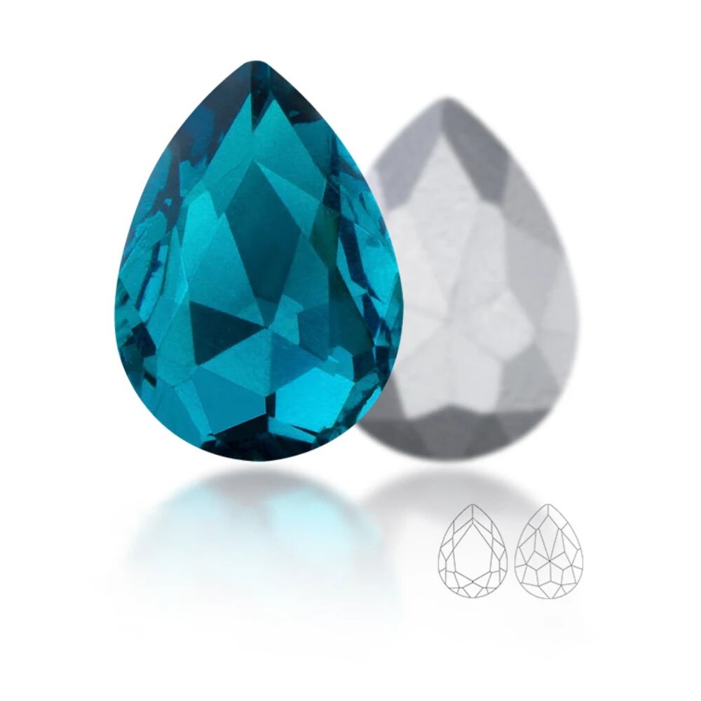 REGELIN стеклянные стразы капли 20 шт kong blue 13x18mm