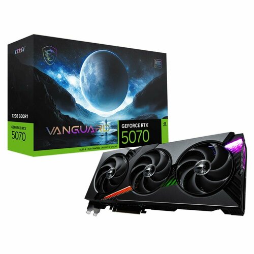 MSI Видеокарта MSI RTX5070 VANGUARD SOC 12GB GDDR7 192bit 3xDP HDMI 3FAN RTL GeForce RTX 5070 12G VANGUARD SOC 91410₽