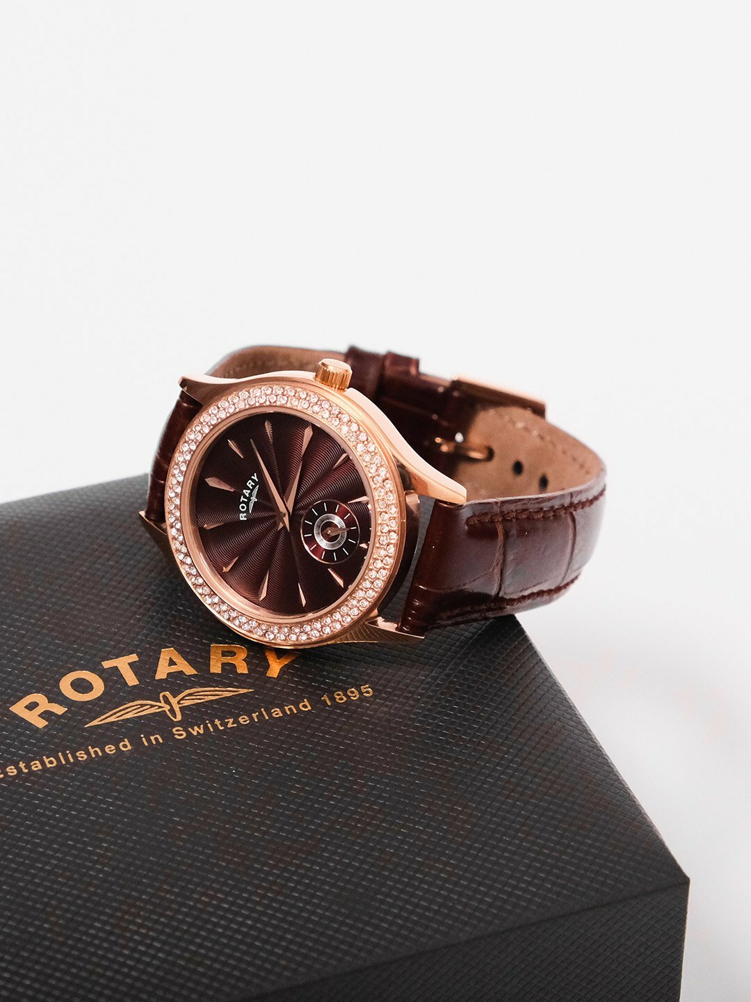 Наручные часы ROTARY, розовое золото/коричневый