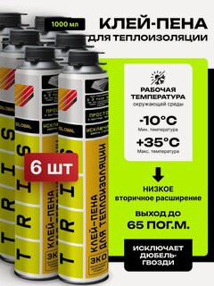 Изображение товара Клей-пена для теплоизоляции 6шт. GLOBAL TRIS