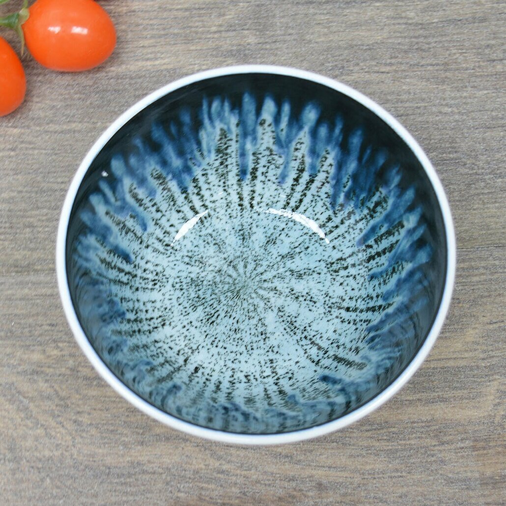 Салатник 'Blue star' 350мл фарфор сине-бирюзовый узор диаметр 12см