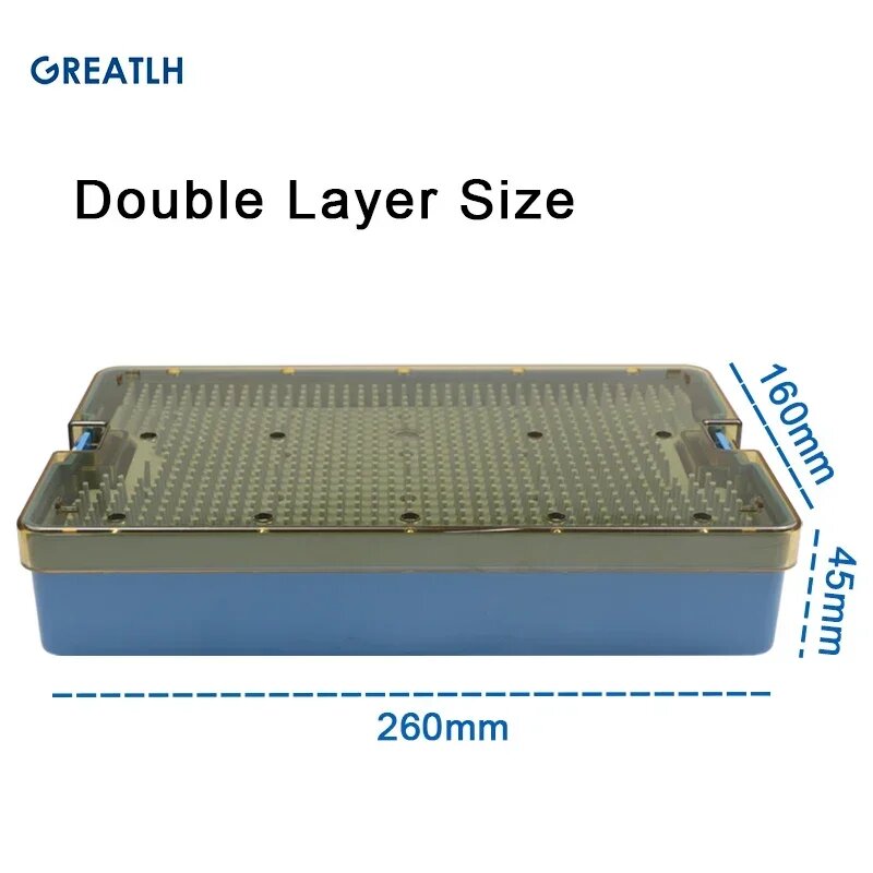 GREATLH Коробка для стерилизации инструментов, Double Layer Size