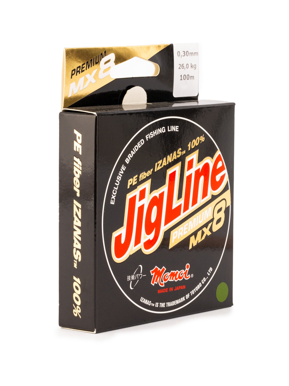 Плетеный шнур Jigline MX8 Premium, длина 100 м, тест 13 кг, толщина 0,16 мм, цвет оливковый — фото 1