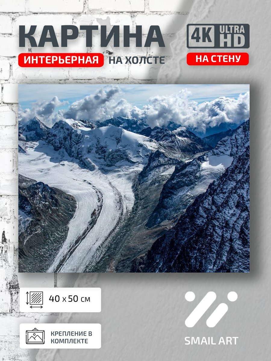 Картина на холсте интерьерная 40 на 50 на стену Снег Landscape для офиса пейзаж интерьер