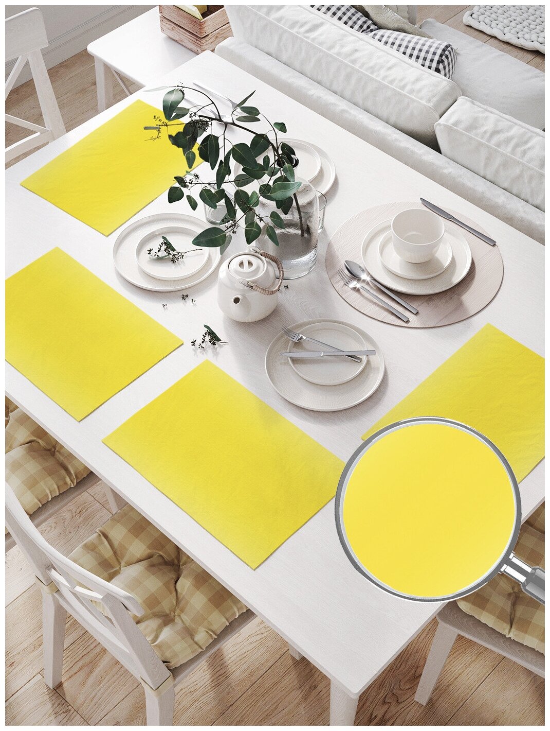 Комплект салфеток JoyArty "Желтый перелив" для сервировки стола (32х46 см, 4 шт.) - фотография № 2