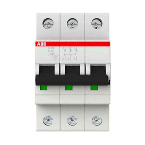 Автоматический выключатель ABB 3P S203 B63 (2шт) (арт. 2CDS253001R0635-2)