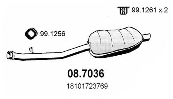 087036 ASSO Задняя часть глушителя Bmw 318I E/36 1991