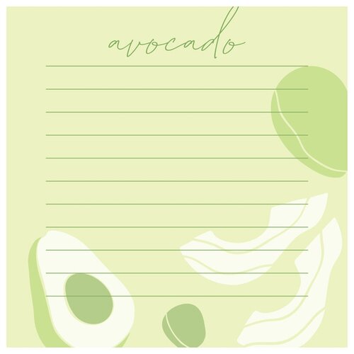 MESHU Блок для записей Avocado, MS_46560 зелeный 80 г/м² 100 листов