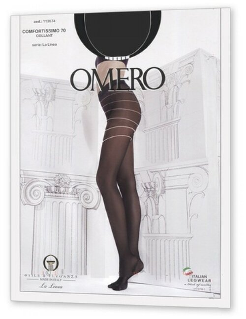 Колготки  Omero Comfortissimo, 70 den, с шортиками, размер 4, черный