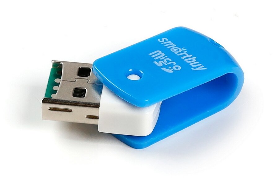 Картридер Smartbuy 706, USB 2.0 - MicroSD, голубой