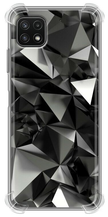 Дизайнерский силиконовый с усиленными углами чехол для Самсунг А22s 5G / Samsung Galaxy A22s 5G Черные кристаллы