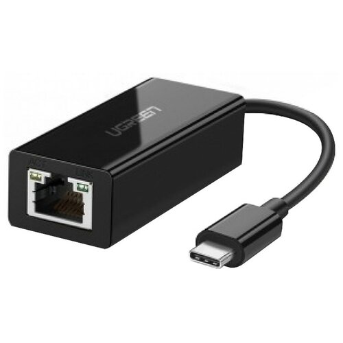 Переходник UGREEN US236 (50307), Type-C 3.1 GEN1 (M) to RJ45 (F) (Gigabit), пластиковый, с проводом, Black кабель адаптер ugreen cm253 70612 black