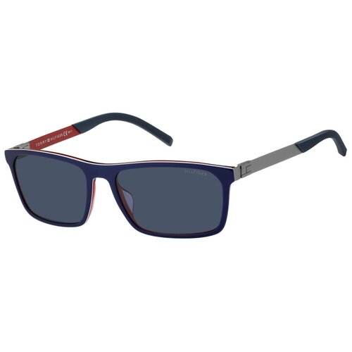 Солнцезащитные очки TOMMY HILFIGER, прямоугольные, для мужчин, синий