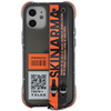 Чехол для iPhone 12 mini Skinarma Dotto Orange, противоударная пластиковая накладка с ремешком, силиконовый бампер с рисуном, кейс с подставкой - изображение