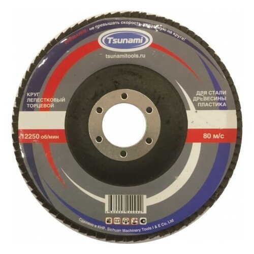 Круг лепестковый торцевой ф115х22 Р80 для УШМф115