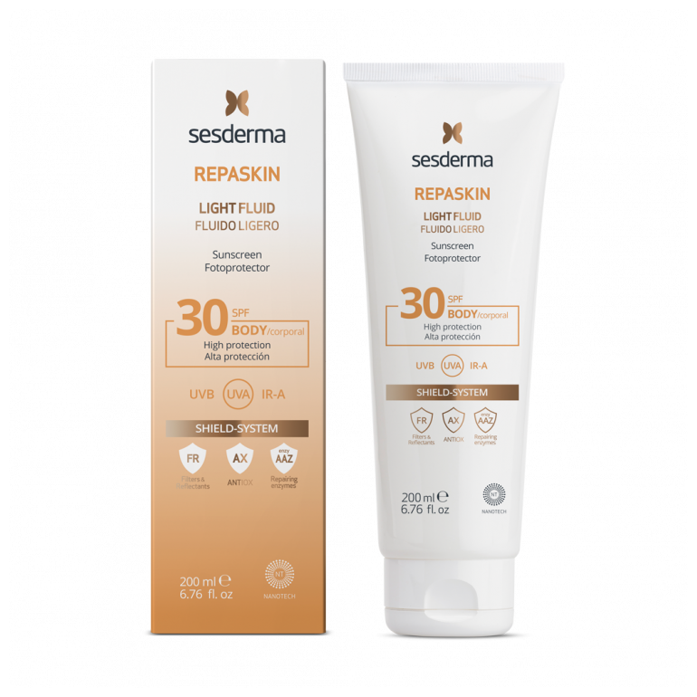 REPASKIN LIGHT FLUID Body sunscreen SPF 30 – Флюид нежный солнцезащитный для тела СЗФ 30, 200 мл