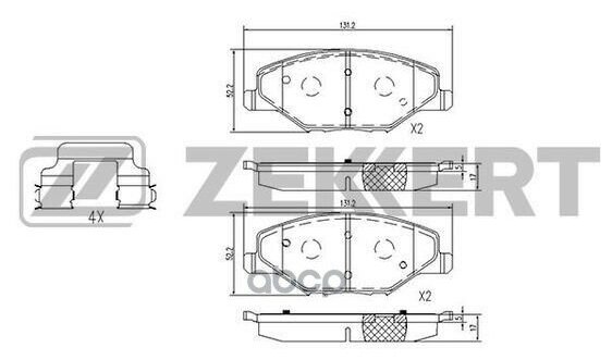 Колодки торм. диск. перед skoda fabia (5j) 07- vw polo v 10- ZEKKERT BS1251 (1 шт.)