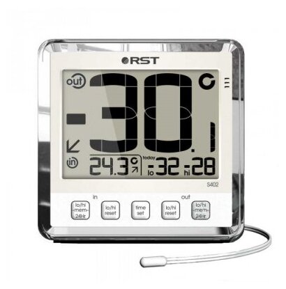 Цифровой термометр с выносным датчиком температуры comfort link S402 (дом/улица, цвет слоновая кость) (RST02402) - фотография № 2