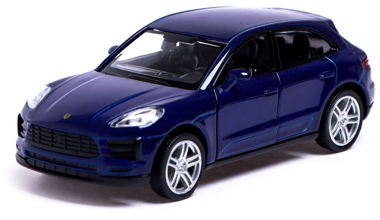 Машина металлическая Porsche Macan S, 1:32, открываются двери, инерция, цвет синий Автоград 7152972 .