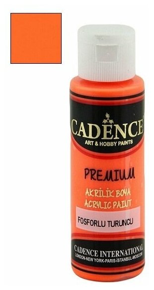Акриловая краска Cadence Premium Acrylic, 70 ml. Flouroscent Orange