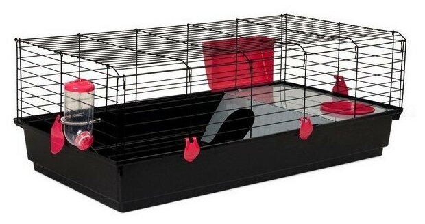 Клетка для кроликов и морских свинок VOLTREGA (536), черная, 100х55х39см (Испания) - фотография № 2