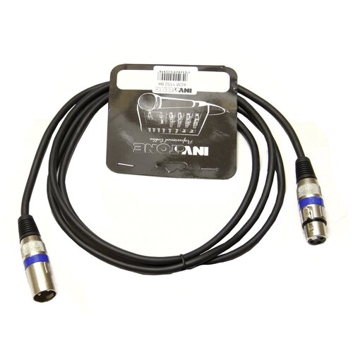 INVOTONE ACM1102/BK - микрофонный кабель, XLR(папа) <-> XLR(мама), длина 2 м (черный) кабель xlr m xlr m папа папа 2 шт