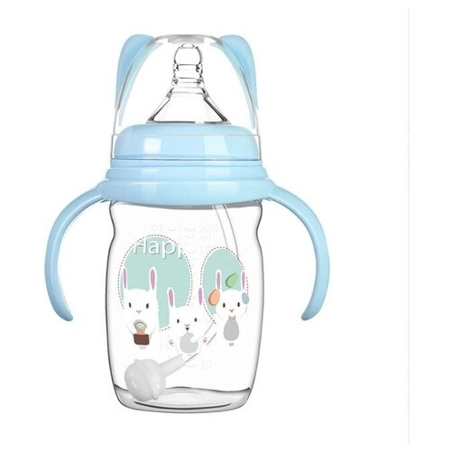 Бутылочка антиколиковая для кормления детей, для молока и воды, с ручками, 220 мл