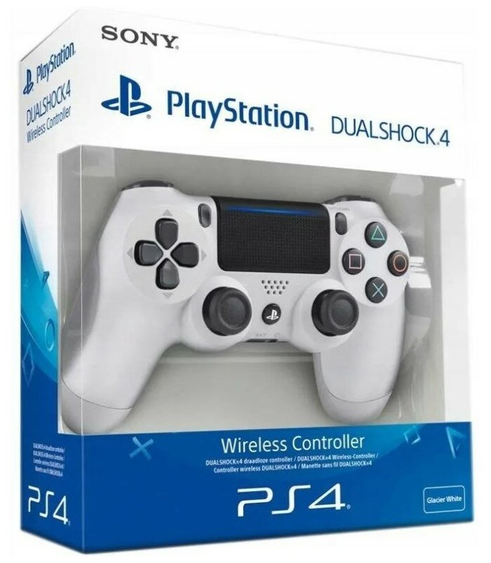 Беспроводной Bluetooth Геймпад для PlayStation 4 белый PS4 Блютуз - Джойстик