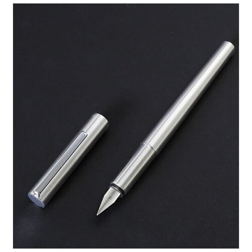 Перьевая ручка Jinhao 35 серебристая, перо EF (0.38 мм). Заправка поршень.