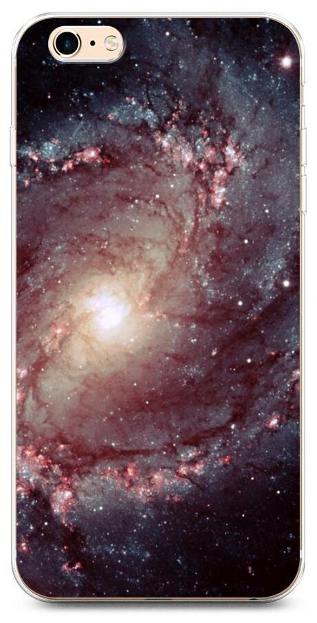 Силиконовый чехол "Сиреневая галактика" на Apple iPhone 6 Plus/6S Plus / Айфон 6 Плюс/Айфон 6С Плюс