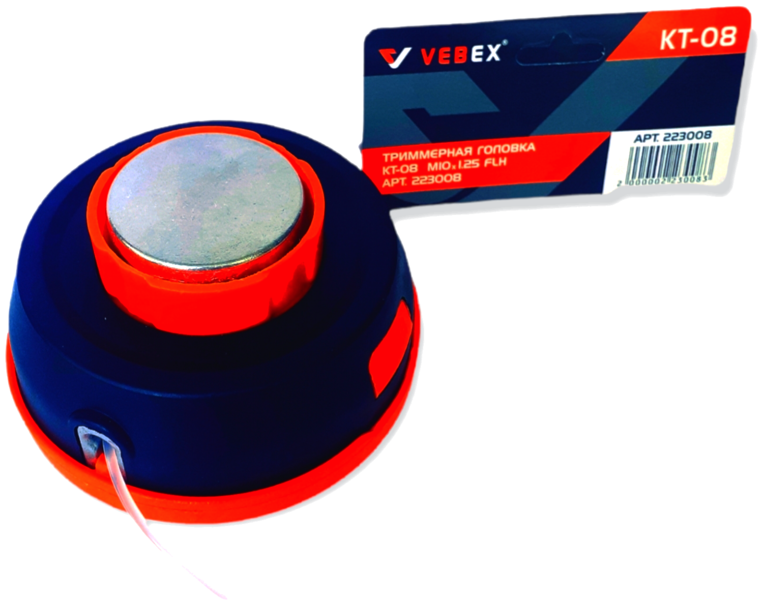 Катушка VEBEX KT-08 (головка) для триммера универсальная, полуавтоматическая с кнопкой, левая резьба - фотография № 3
