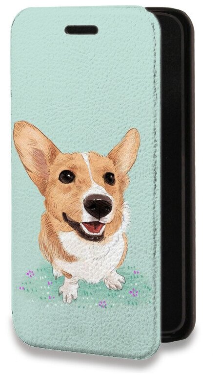 Дизайнерский горизонтальный чехол-книжка для Хуавей П Смарт 2021 / Huawei P Smart (2021) Корги