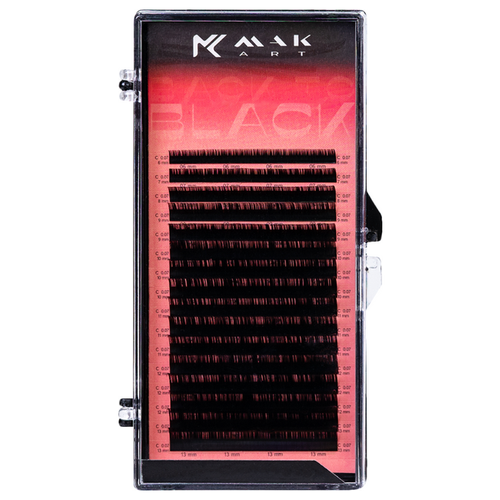 MAKart Ресницы для наращивания черного цвета Back to Black mix 0,07 / C / 6-13 мм / 16 линий микс изгиб С