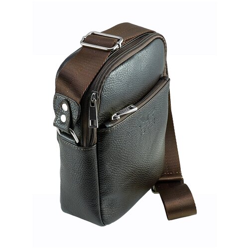 Сумка  мессенджер MERCIER ROMAN повседневная, натуральная кожа, черный