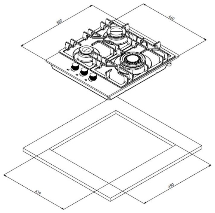 Газовая панель Weissgauff HGG 451 XB - фотография № 7