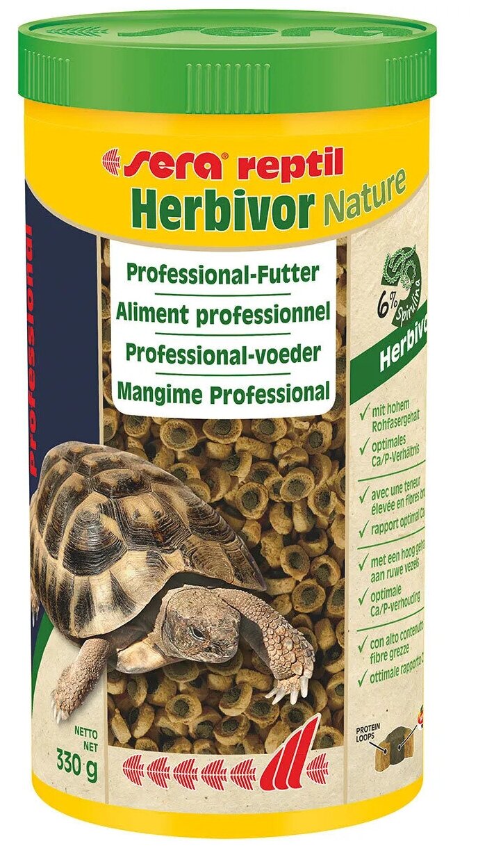 Sera корм для рептилий Reptil Professional Herbivor, 1000 мл, 330 г - фотография № 1
