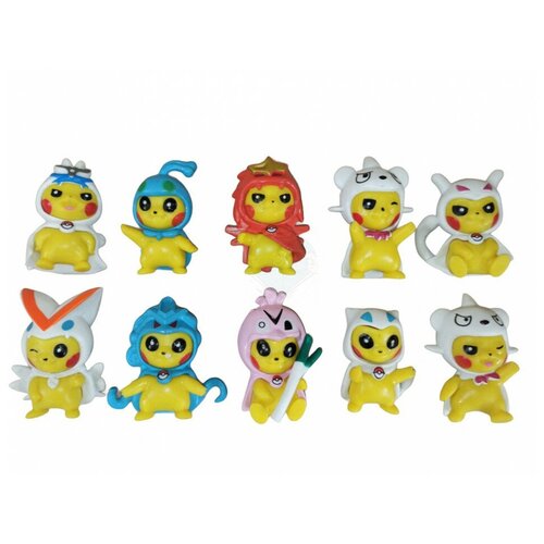 Набор фигурок Пикачу в костюмчиках (10 шт.) №2 - pokemon pikachu набор pokemon кружка logo