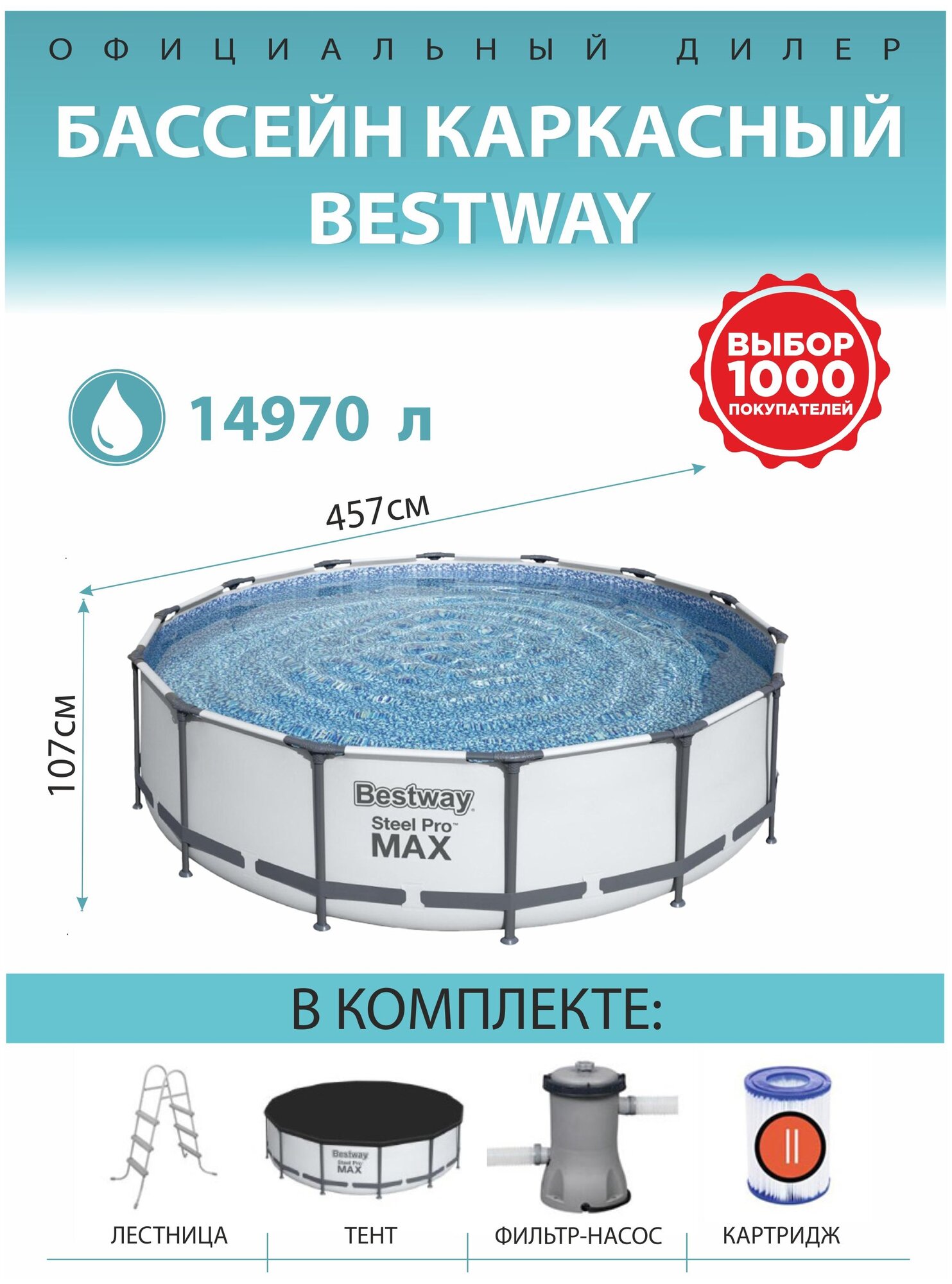 Каркасный бассейн BestWay - фото №2