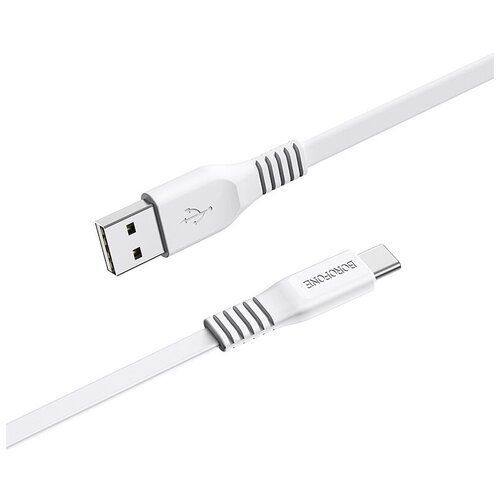 Кабель USB - Type-C Borofone BX23 Wide power, 1.0м, цвет белый кабель borofone type c bx23 wide power черный