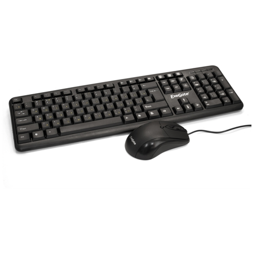 Комплект клавиатура + мышь, комплект Exegate Standart Combo, USB, черный cbr kb set 710 комплект клавиатура мышь проводной usb 104 клавиши длина кабеля 1 5 м