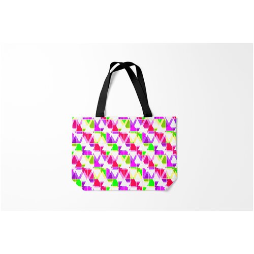 фото Сумка-шоппер / 46х35 см / тренды / геометрия абстрактный яркий узор burnettie