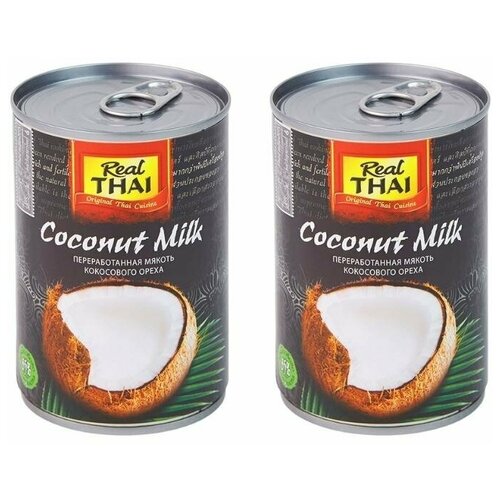 Кокосовое молоко, "REAL THAI", растительные жиры 17-19%, 400 мл, 2 шт