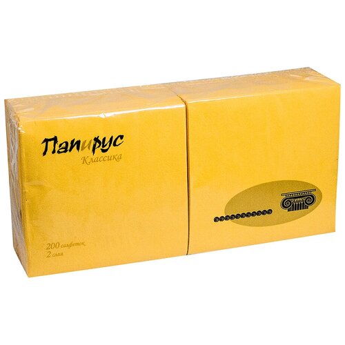 Салфетки бумажные Profi Pack 33x33 см желтые 2-слойные 200 штук в упаковке