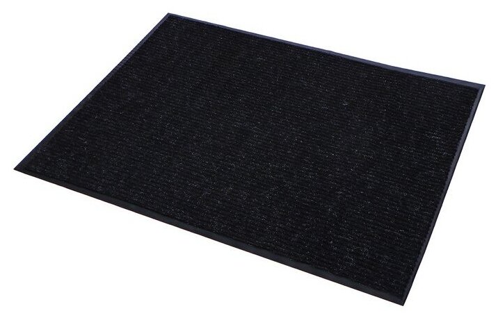 Коврик придверный влаговпитывающий, ребристый, «Стандарт», 90×120 см, цвет чёрный