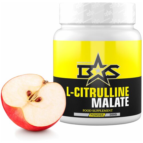 Л-Цитруллин малат Binasport L-Citrulline Malate 300 г со вкусом яблока л цитруллин малат binasport l citrulline malate 300 г с натуральным вкусом