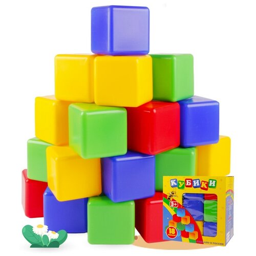 Кубики для Детей от 1 Года, 18 штук, 8 см, Детский Развивающий Развлекательный Игровой Набор, Навыки Строительства, Мелкая Моторика