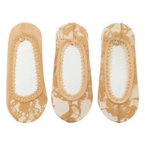 фото Minaku набор женских носков-невидимок 3 пары, р-р 35-37 (22-25 см) бежевый