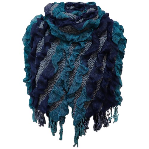 фото Шарф crystel eden,160х30 см, серый, бирюзовый