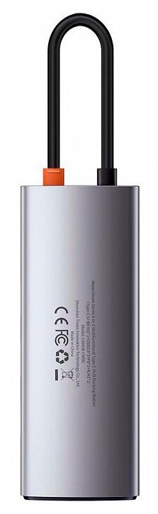 Хаб USB-концентратор Baseus Metal Gleam Series 5-in-1 Multifunctional Type-C HUB Docking Station Gray CAHUB-CX0G